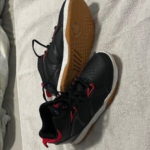 Sleek Black and Red Men's Athletic Shoes